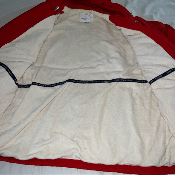 Saks Fifth avenue exclusive Red terry cloth/towel swim Jacket M - Picture 5 of 6